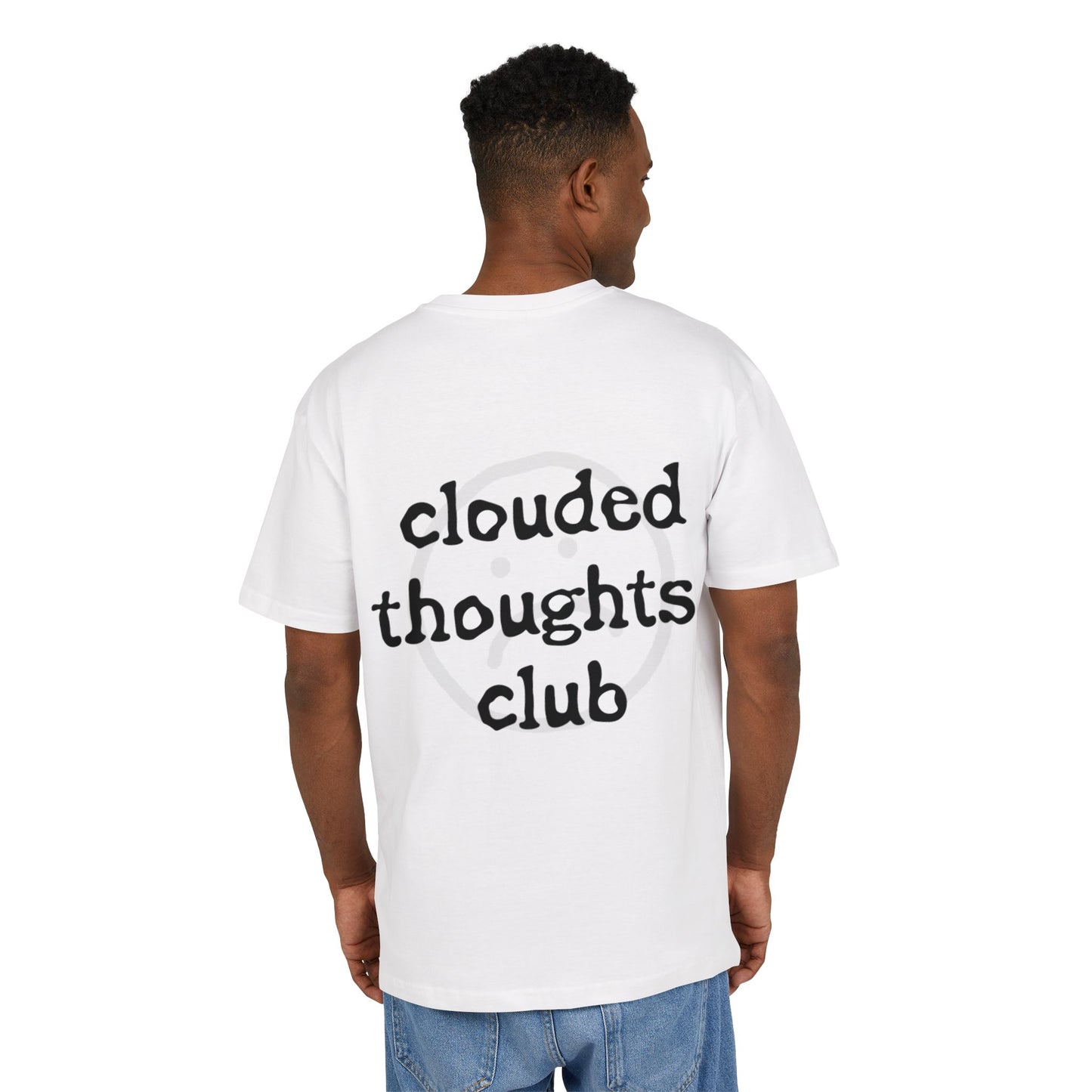 CLOUDED THOUGHTS CLUB BOXY WHITE TEE