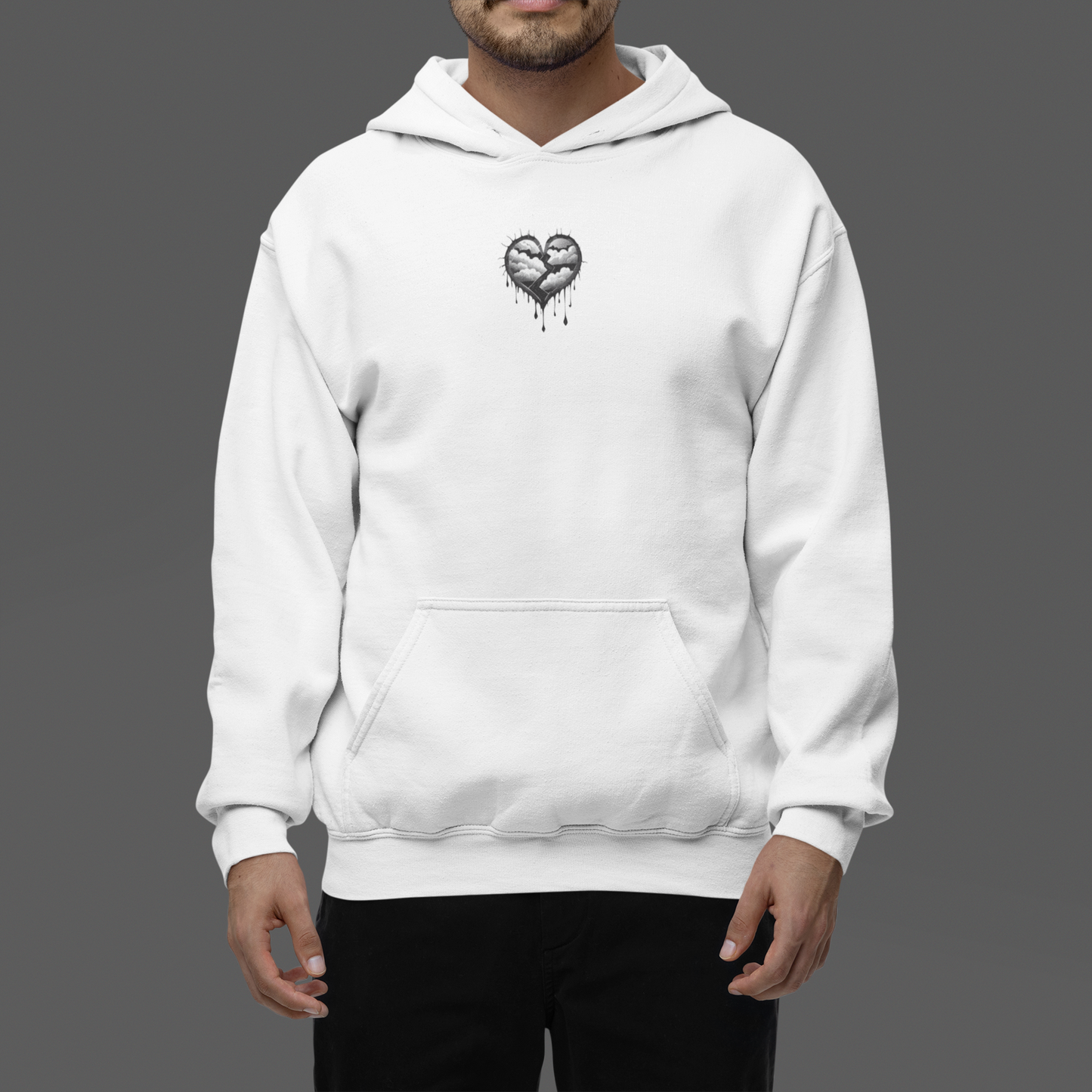 HEAVY HEARTS HOODIE WHITE