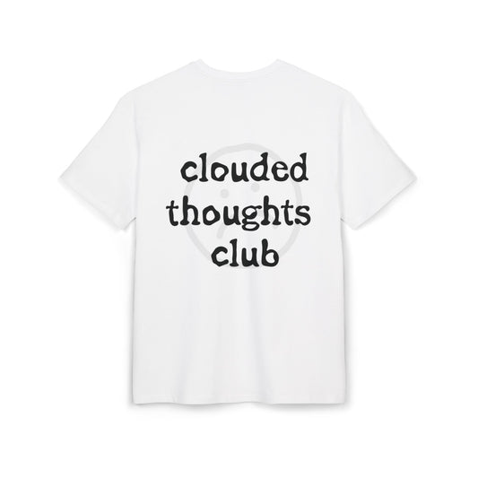CLOUDED THOUGHTS CLUB BOXY WHITE TEE